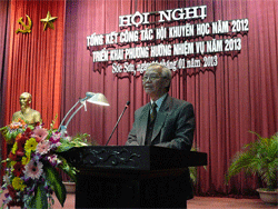 Ông Nguyễn Kim Hoãn Chủ tịch HKH Hà Nội phát biểu